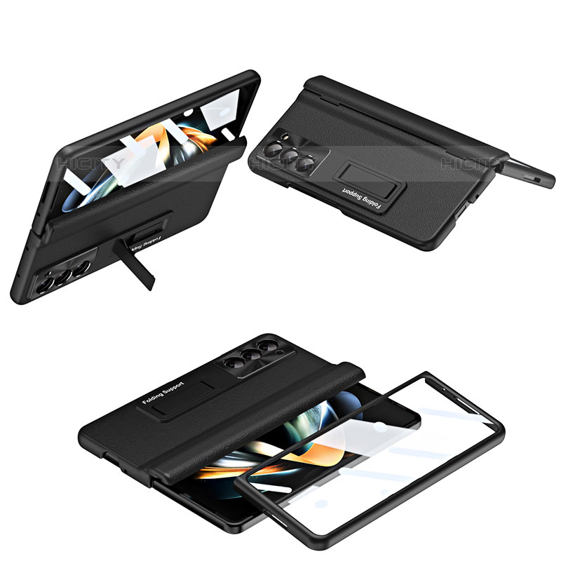 Handyhülle Hülle Hartschalen Kunststoff Schutzhülle Tasche Matt Vorder und Rückseite 360 Grad Ganzkörper QH5 für Samsung Galaxy Z Fold5 5G Schwarz Plus