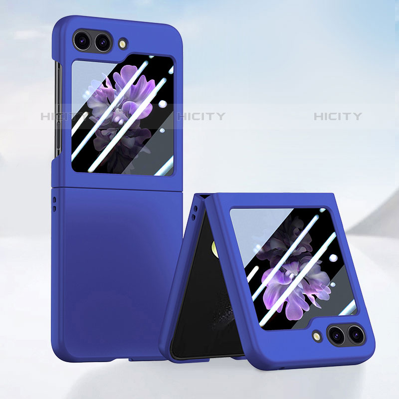 Handyhülle Hülle Hartschalen Kunststoff Schutzhülle Tasche Matt Vorder und Rückseite 360 Grad Ganzkörper SD1 für Samsung Galaxy Z Flip5 5G Blau Plus