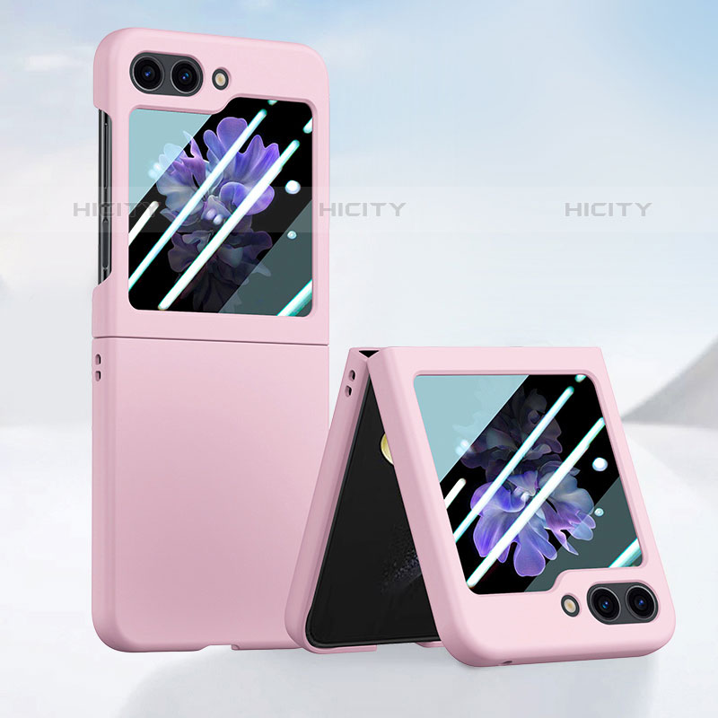 Handyhülle Hülle Hartschalen Kunststoff Schutzhülle Tasche Matt Vorder und Rückseite 360 Grad Ganzkörper SD1 für Samsung Galaxy Z Flip5 5G Rosegold Plus