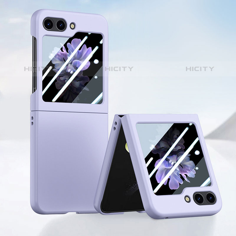 Handyhülle Hülle Hartschalen Kunststoff Schutzhülle Tasche Matt Vorder und Rückseite 360 Grad Ganzkörper SD1 für Samsung Galaxy Z Flip5 5G Violett