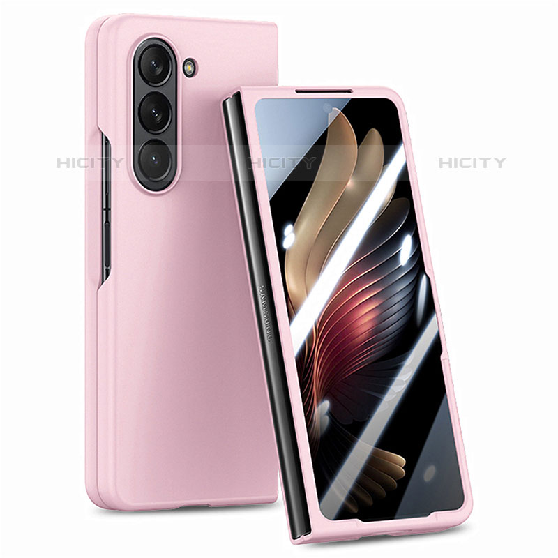 Handyhülle Hülle Hartschalen Kunststoff Schutzhülle Tasche Matt Vorder und Rückseite 360 Grad Ganzkörper SD1 für Samsung Galaxy Z Fold5 5G Rosegold