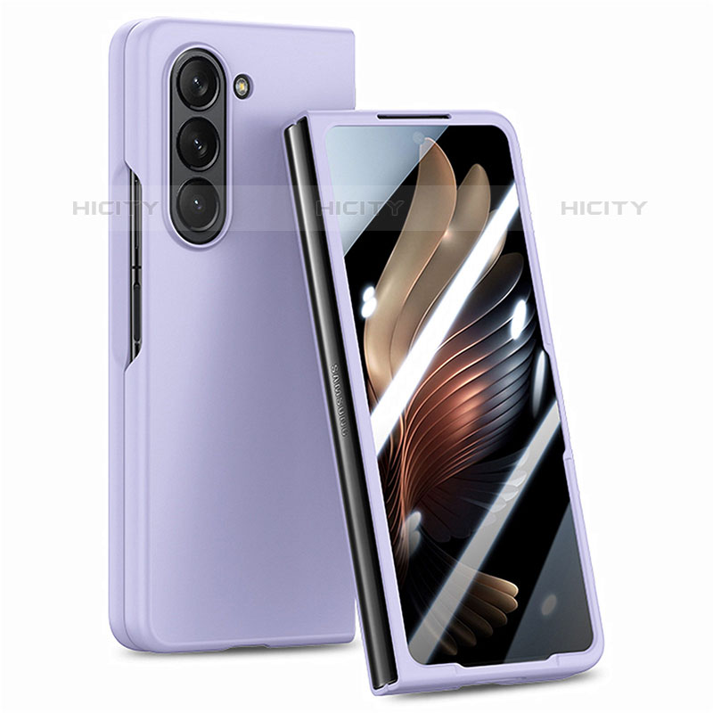 Handyhülle Hülle Hartschalen Kunststoff Schutzhülle Tasche Matt Vorder und Rückseite 360 Grad Ganzkörper SD1 für Samsung Galaxy Z Fold5 5G Violett Plus