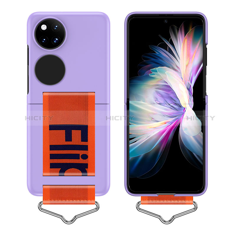 Handyhülle Hülle Hartschalen Kunststoff Schutzhülle Tasche Matt Vorder und Rückseite 360 Grad Ganzkörper Z01L für Huawei P50 Pocket Violett Plus