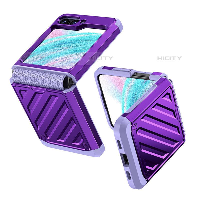 Handyhülle Hülle Hartschalen Kunststoff Schutzhülle Tasche Matt Vorder und Rückseite 360 Grad Ganzkörper Z01L für Samsung Galaxy Z Flip5 5G Violett