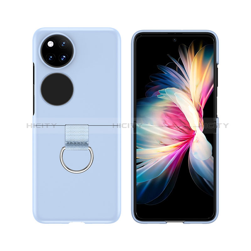 Handyhülle Hülle Hartschalen Kunststoff Schutzhülle Tasche Matt Vorder und Rückseite 360 Grad Ganzkörper Z02L für Huawei P50 Pocket Hellblau