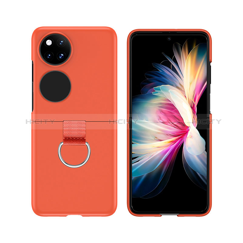 Handyhülle Hülle Hartschalen Kunststoff Schutzhülle Tasche Matt Vorder und Rückseite 360 Grad Ganzkörper Z02L für Huawei P50 Pocket Orange Plus