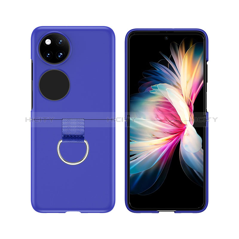 Handyhülle Hülle Hartschalen Kunststoff Schutzhülle Tasche Matt Vorder und Rückseite 360 Grad Ganzkörper Z02L für Huawei P60 Pocket Blau Plus