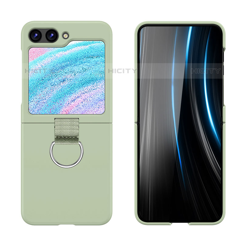 Handyhülle Hülle Hartschalen Kunststoff Schutzhülle Tasche Matt Vorder und Rückseite 360 Grad Ganzkörper Z03L für Samsung Galaxy Z Flip5 5G Minzgrün