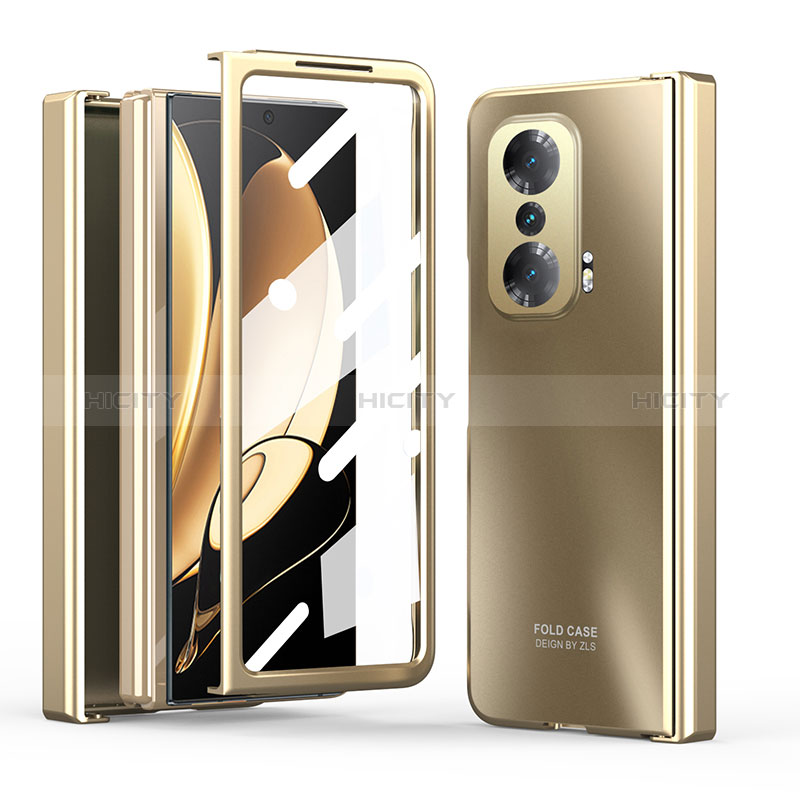 Handyhülle Hülle Hartschalen Kunststoff Schutzhülle Tasche Matt Vorder und Rückseite 360 Grad Ganzkörper ZL1 für Huawei Honor Magic V 5G Gold