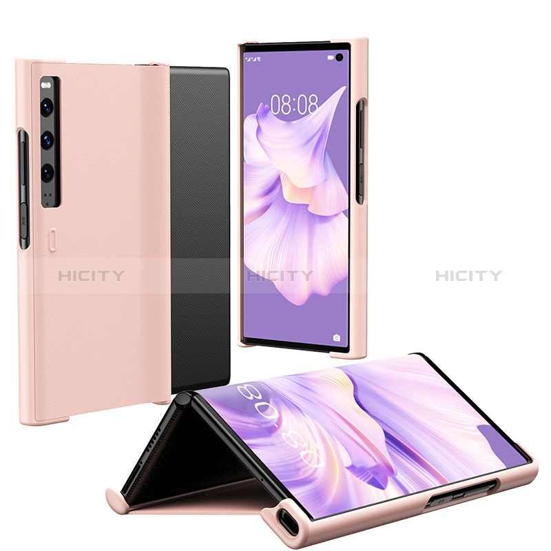 Handyhülle Hülle Hartschalen Kunststoff Schutzhülle Tasche Matt Vorder und Rückseite 360 Grad Ganzkörper ZL1 für Huawei Mate Xs 2 Rosegold