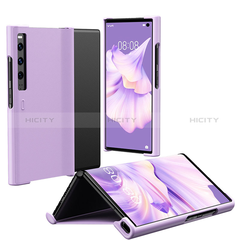 Handyhülle Hülle Hartschalen Kunststoff Schutzhülle Tasche Matt Vorder und Rückseite 360 Grad Ganzkörper ZL1 für Huawei Mate Xs 2 Violett