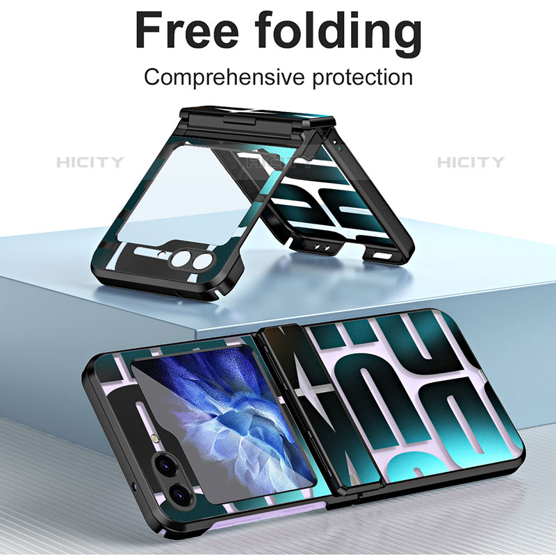 Handyhülle Hülle Hartschalen Kunststoff Schutzhülle Tasche Matt Vorder und Rückseite 360 Grad Ganzkörper ZL1 für Samsung Galaxy Z Flip5 5G groß