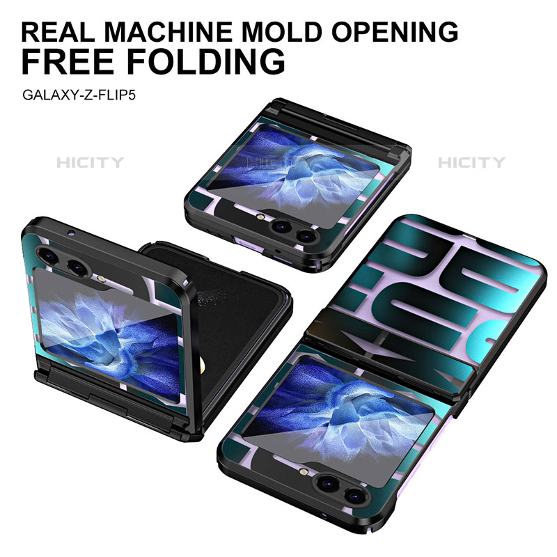 Handyhülle Hülle Hartschalen Kunststoff Schutzhülle Tasche Matt Vorder und Rückseite 360 Grad Ganzkörper ZL1 für Samsung Galaxy Z Flip5 5G groß