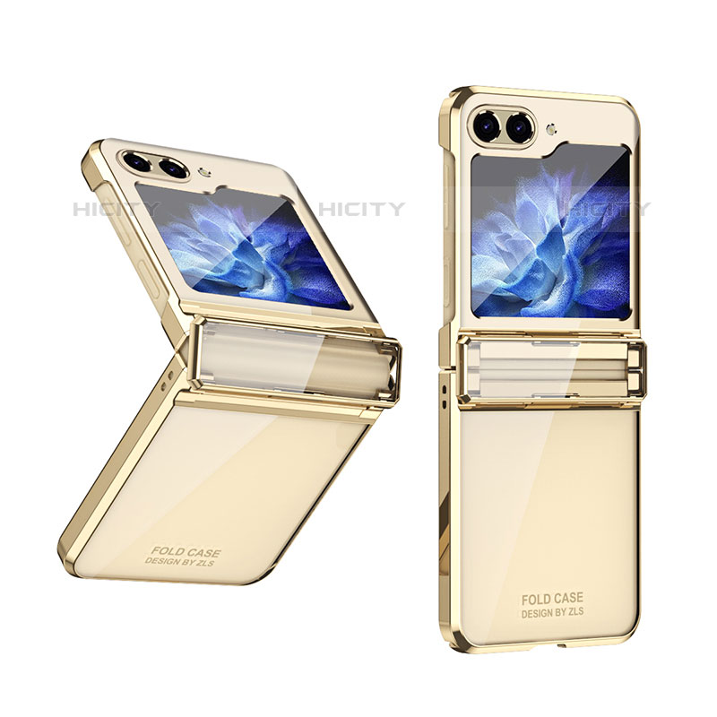 Handyhülle Hülle Hartschalen Kunststoff Schutzhülle Tasche Matt Vorder und Rückseite 360 Grad Ganzkörper ZL10 für Samsung Galaxy Z Flip5 5G Gold