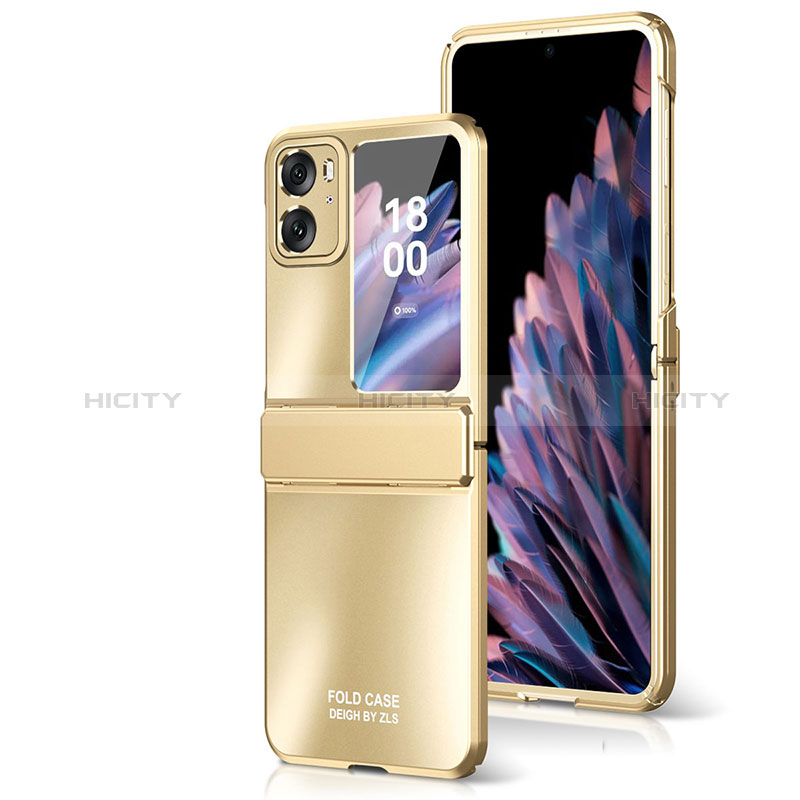 Handyhülle Hülle Hartschalen Kunststoff Schutzhülle Tasche Matt Vorder und Rückseite 360 Grad Ganzkörper ZL2 für Oppo Find N2 Flip 5G Gold Plus