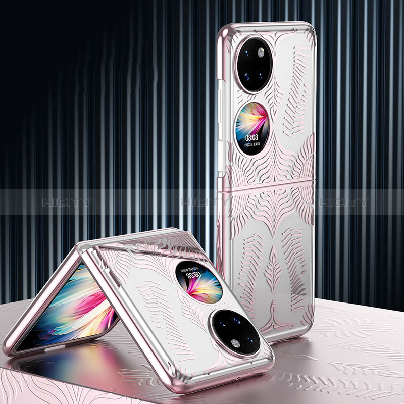 Handyhülle Hülle Hartschalen Kunststoff Schutzhülle Tasche Matt Vorder und Rückseite 360 Grad Ganzkörper ZL4 für Huawei Pocket S Rosegold Plus