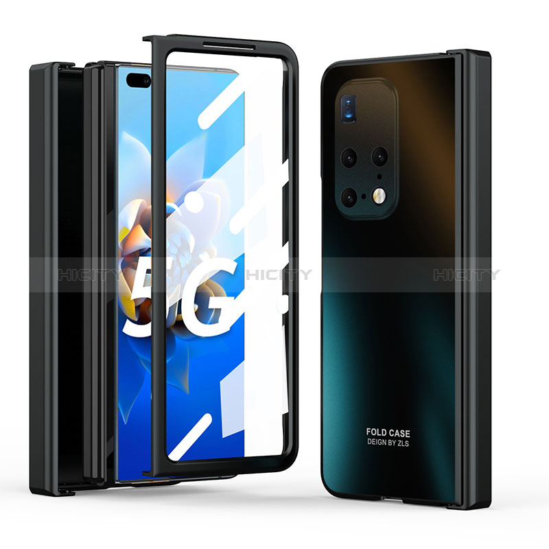 Handyhülle Hülle Hartschalen Kunststoff Schutzhülle Tasche Matt Vorder und Rückseite 360 Grad Ganzkörper ZL5 für Huawei Mate X2 Schwarz