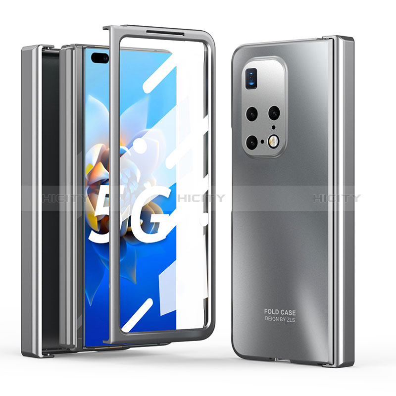 Handyhülle Hülle Hartschalen Kunststoff Schutzhülle Tasche Matt Vorder und Rückseite 360 Grad Ganzkörper ZL5 für Huawei Mate X2 Silber