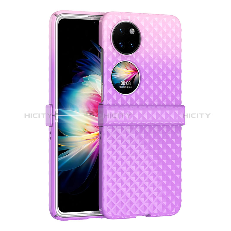 Handyhülle Hülle Hartschalen Kunststoff Schutzhülle Tasche Matt Vorder und Rückseite 360 Grad Ganzkörper ZL5 für Huawei P60 Pocket Violett