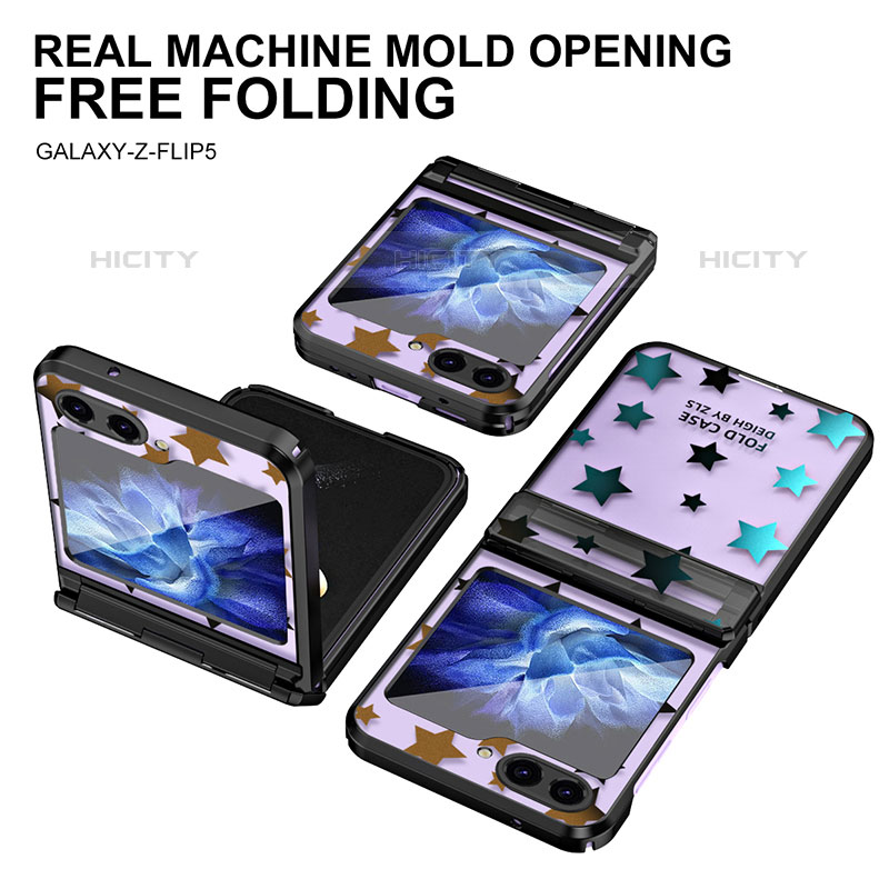 Handyhülle Hülle Hartschalen Kunststoff Schutzhülle Tasche Matt Vorder und Rückseite 360 Grad Ganzkörper ZL5 für Samsung Galaxy Z Flip5 5G groß