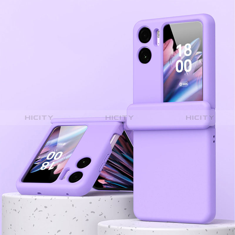 Handyhülle Hülle Hartschalen Kunststoff Schutzhülle Tasche Matt Vorder und Rückseite 360 Grad Ganzkörper ZL6 für Oppo Find N2 Flip 5G Violett Plus