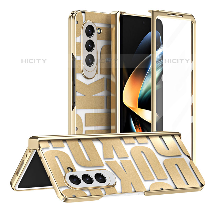 Handyhülle Hülle Hartschalen Kunststoff Schutzhülle Tasche Matt Vorder und Rückseite 360 Grad Ganzkörper ZL7 für Samsung Galaxy Z Fold5 5G Gold