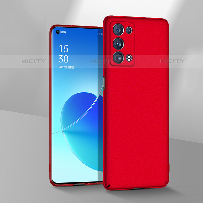 Handyhülle Hülle Hartschalen Kunststoff Schutzhülle Tasche Matt YK1 für Oppo Reno6 Pro+ Plus 5G Rot