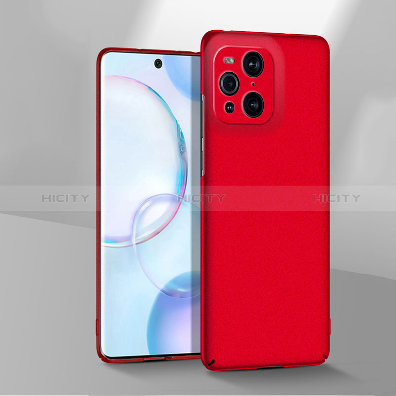 Handyhülle Hülle Hartschalen Kunststoff Schutzhülle Tasche Matt YK2 für Oppo Find X3 5G Rot