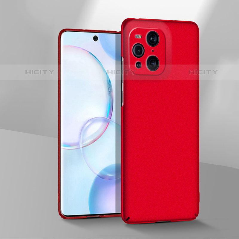 Handyhülle Hülle Hartschalen Kunststoff Schutzhülle Tasche Matt YK2 für Oppo Find X3 Pro 5G Rot