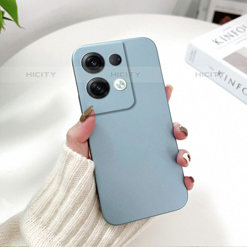 Handyhülle Hülle Hartschalen Kunststoff Schutzhülle Tasche Matt YK2 für Oppo Reno8 Pro 5G Hellblau Plus