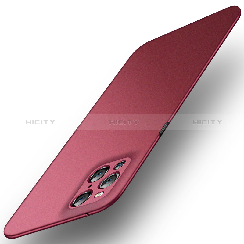 Handyhülle Hülle Hartschalen Kunststoff Schutzhülle Tasche Matt YK4 für Oppo Find X3 5G Rot Plus