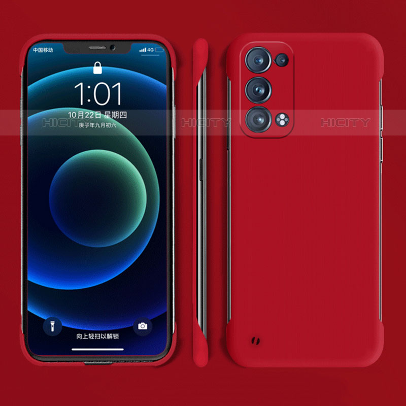 Handyhülle Hülle Hartschalen Kunststoff Schutzhülle Tasche Matt YK4 für Oppo Reno6 Pro 5G Rot Plus