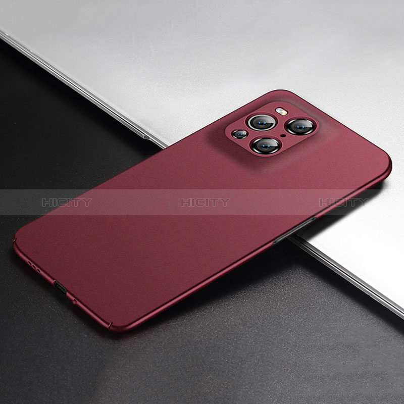 Handyhülle Hülle Hartschalen Kunststoff Schutzhülle Tasche Matt YK5 für Oppo Find X3 5G Rot Plus