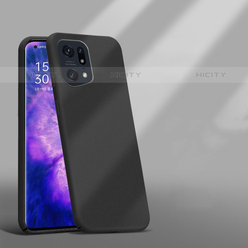 Handyhülle Hülle Hartschalen Kunststoff Schutzhülle Tasche Matt YK5 für Oppo Find X5 Pro 5G Schwarz