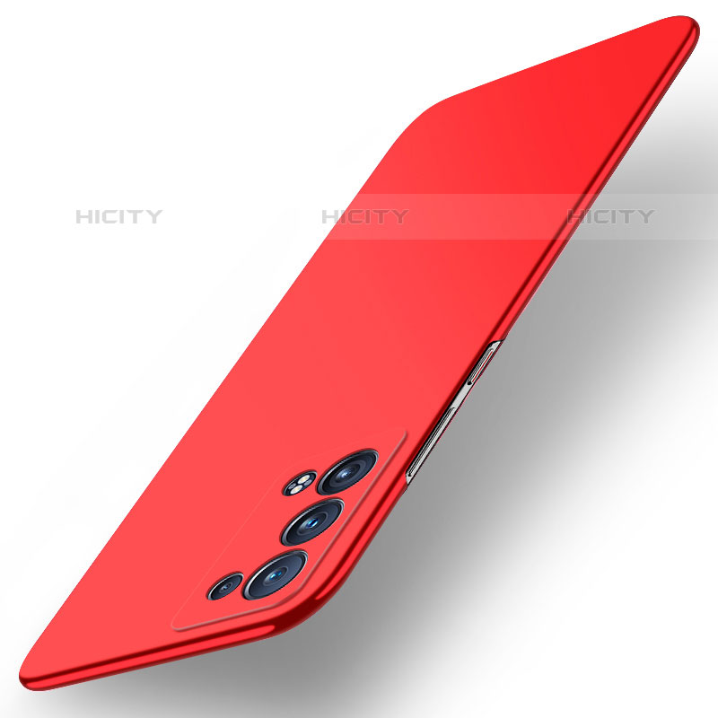 Handyhülle Hülle Hartschalen Kunststoff Schutzhülle Tasche Matt YK5 für Oppo Reno6 Pro 5G Rot