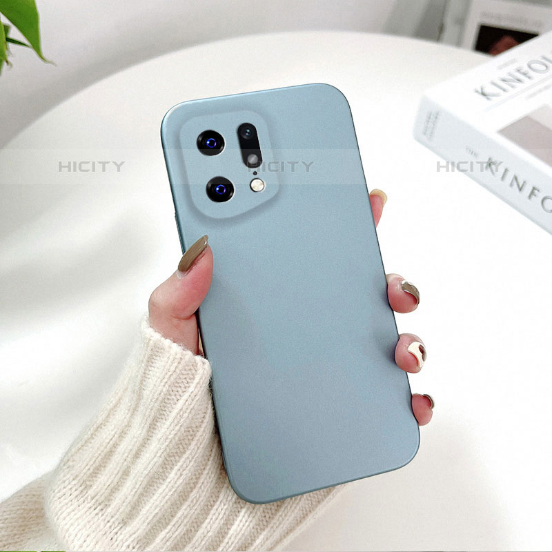 Handyhülle Hülle Hartschalen Kunststoff Schutzhülle Tasche Matt YK6 für Oppo Find X5 Pro 5G Hellblau Plus