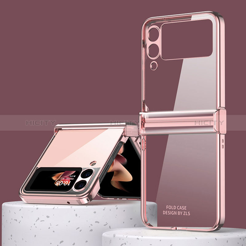 Handyhülle Hülle Hartschalen Kunststoff Schutzhülle Tasche Matt ZL1 für Samsung Galaxy Z Flip3 5G Rosegold Plus