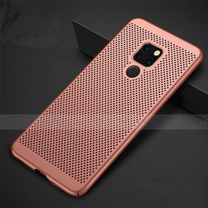 Handyhülle Hülle Kunststoff Hartschalen Schutzhülle Punkte Loch Tasche W01 für Huawei Mate 20 X 5G Rosegold