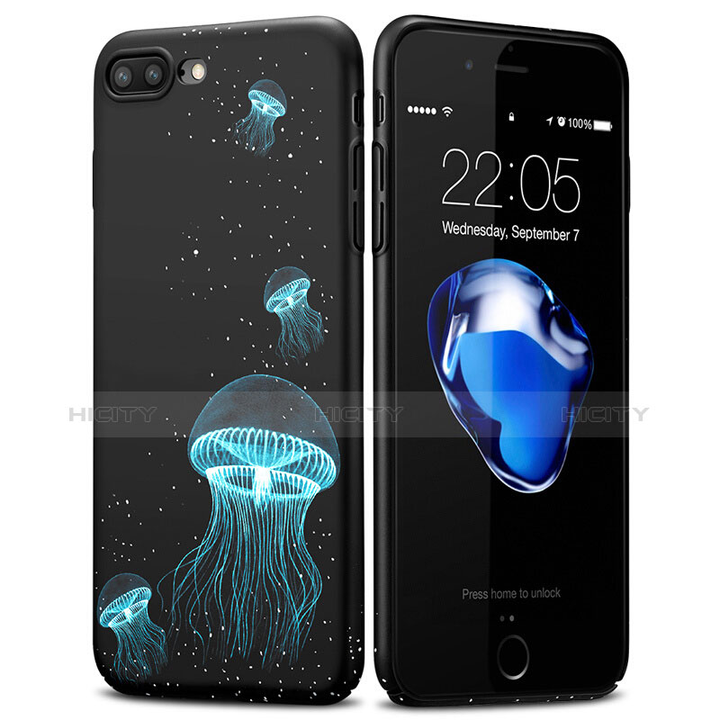 Handyhülle Hülle Kunststoff Schutzhülle Fluorescence für Apple iPhone 7 Plus Schwarz