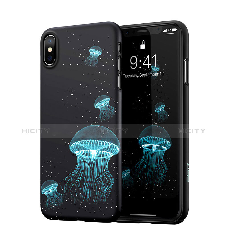 Handyhülle Hülle Kunststoff Schutzhülle Fluorescence für Apple iPhone Xs Schwarz