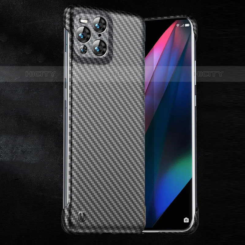 Handyhülle Hülle Kunststoff Schutzhülle Hartschalen Tasche Matt Köper für Oppo Find X3 Pro 5G Schwarz