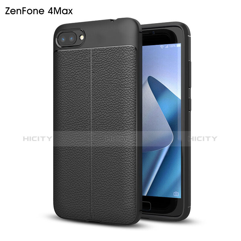 Handyhülle Hülle Kunststoff Schutzhülle Leder für Asus Zenfone 4 Max ZC554KL Schwarz