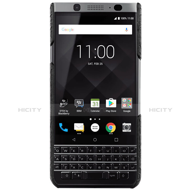 Handyhülle Hülle Kunststoff Schutzhülle Leder für Blackberry KEYone Schwarz groß