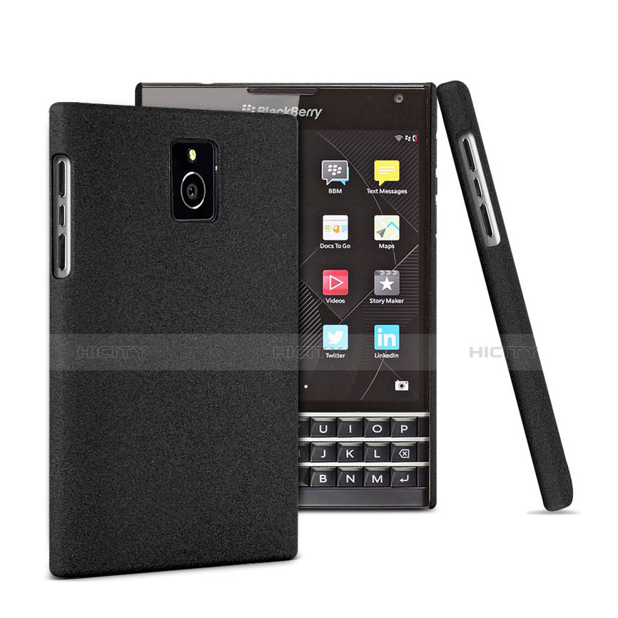 Handyhülle Hülle Kunststoff Schutzhülle Matt für Blackberry Passport Q30 Schwarz