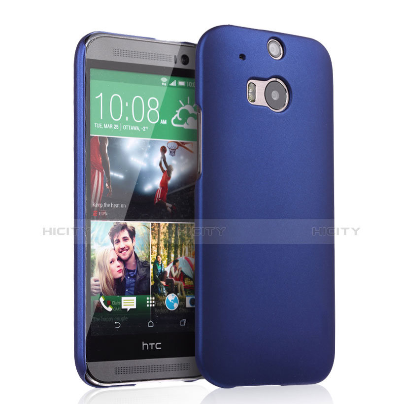 Handyhülle Hülle Kunststoff Schutzhülle Matt für HTC One M8 Blau Plus