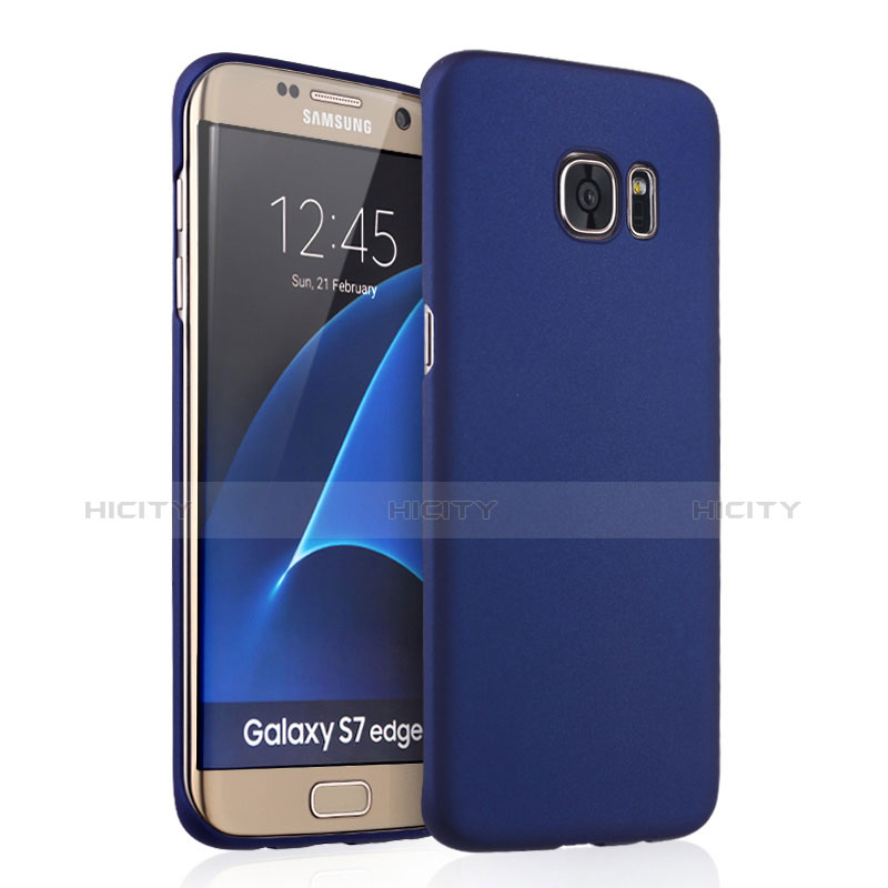 Handyhülle Hülle Kunststoff Schutzhülle Matt für Samsung Galaxy S7 Edge G935F Blau