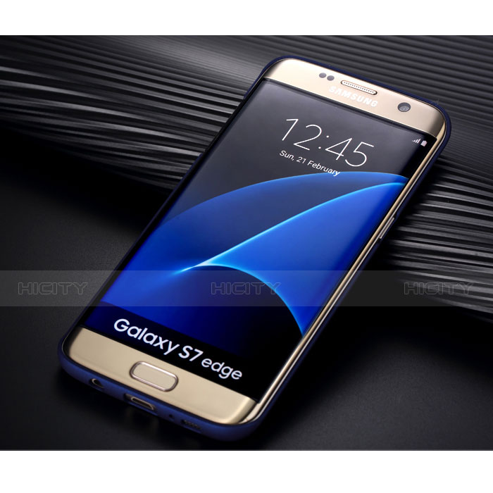 Handyhülle Hülle Kunststoff Schutzhülle Matt für Samsung Galaxy S7 Edge G935F Blau