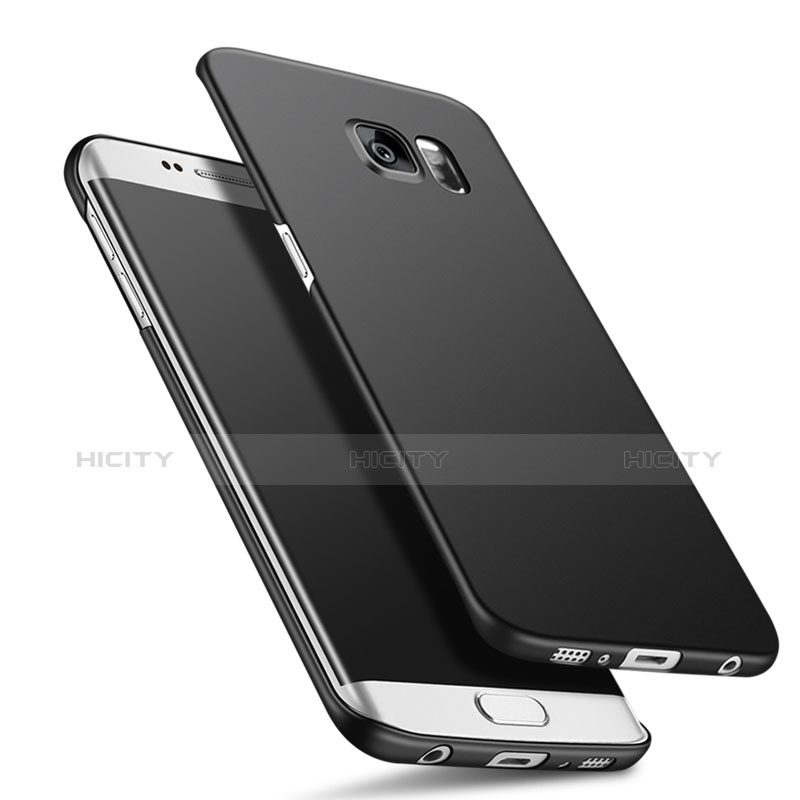 Handyhülle Hülle Kunststoff Schutzhülle Matt für Samsung Galaxy S7 Edge G935F Schwarz groß