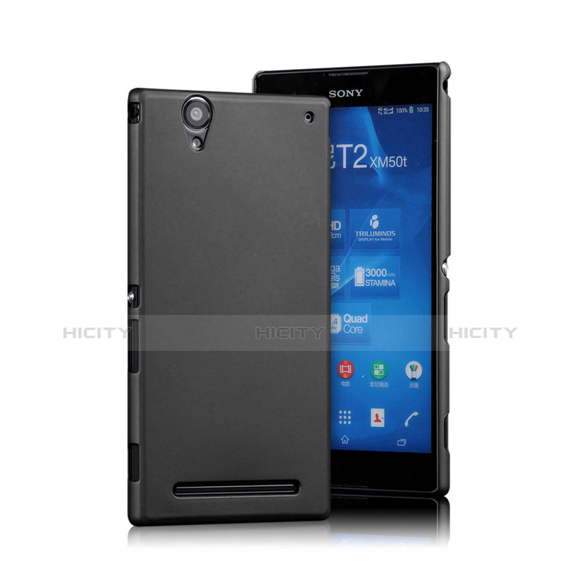 Handyhülle Hülle Kunststoff Schutzhülle Matt für Sony Xperia T2 Ultra Dual Schwarz