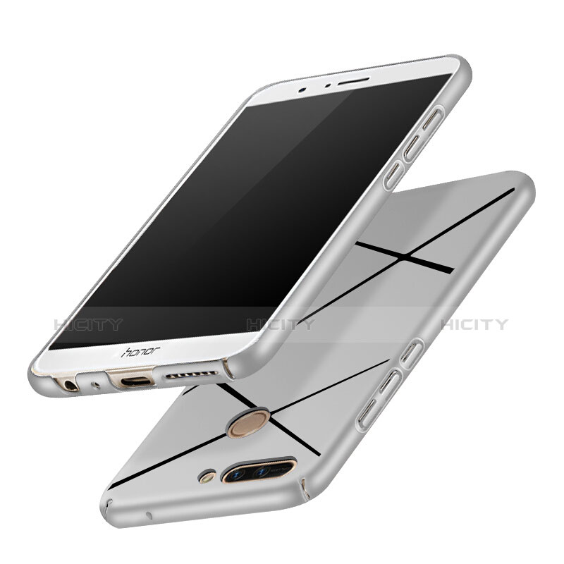 Handyhülle Hülle Kunststoff Schutzhülle Matt Line für Huawei Honor 8 Pro Silber